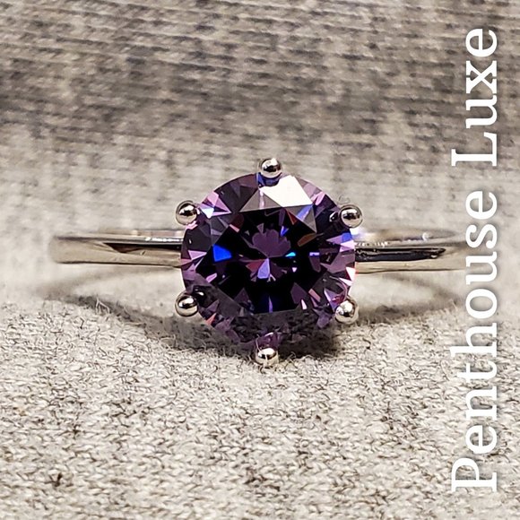 🔥 CLEARANCE! Purple Amethyst Sterling Silver Ring - Picture 5 of 6
